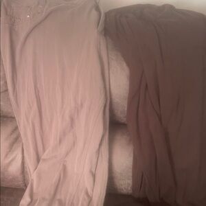 Stylish Beige and Brown Pants Set